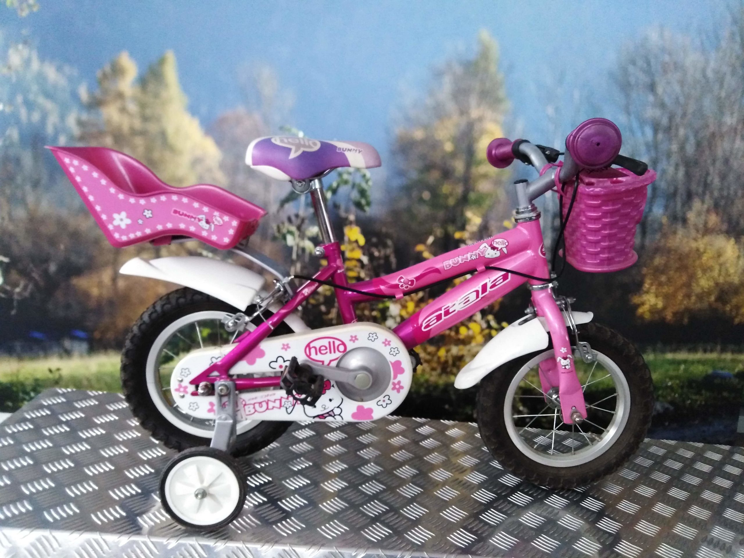 bicicletta 12 bimba viola usata